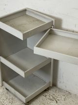 Desserte d’architecte en métal gris vintage Style Bieffe Pad