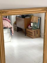 Miroir XIXème au mercure, en bois et stuc doré