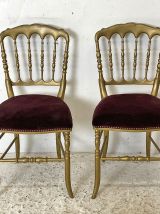 Paire de chaises Charivari en bois doré
