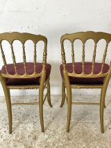 Paire de chaises Charivari en bois doré