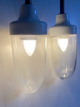 Paire d'appliques Art déco en fonte, verre et céramique 1930