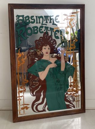 Miroir peint publicitaire Absinthe Robette Art Nouveau