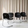 Lot 4 chaises "Sabrina" en cuir par Gastone Rinaldi - Italie