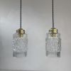 PAIRE D’ANCIENNES SUSPENSIONS EN VERRE VINTAGE