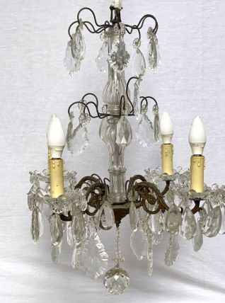 Lustre début XXème en cristal de bohème