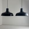 PAIRE D’ANCIENNES SUSPENSIONS D’ATELIER INDUSTRIEL EMAILLÉES