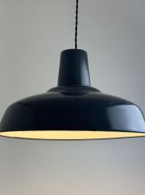 PAIRE D’ANCIENNES SUSPENSIONS D’ATELIER INDUSTRIEL EMAILLÉES