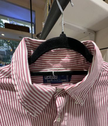 Chemise vintage rouge rayé 