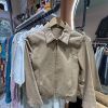 Veste vintage en cuir beige