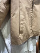 Veste vintage en cuir beige
