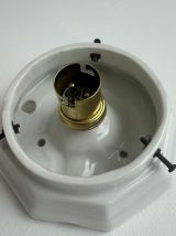 ANCIENNE PETITE APPLIQUE EN OPALINE ET CERAMIQUE ART-DECO 