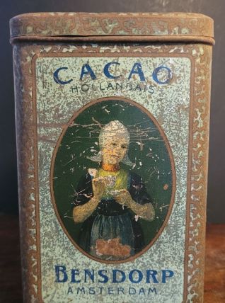 Boîte en tôle Cacao Hollandais Bensdorp 1930's 