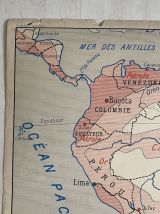 Carte scolaire vintage recto verso Amériques