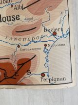 Carte scolaire vintage recto verso "La Garonne / le Rhone