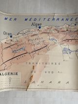 Carte scolaire vintage 1950 recto verso "Tunisie / Algérie"