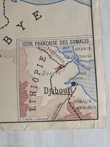 Carte scolaire vintage 1950 recto verso "Tunisie / Algérie"