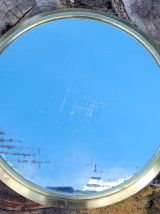 Plateau de service miroir en laiton et palissandre 1920's 