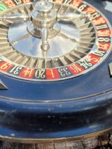 roulette de salon ou de table en bois noirci fin XIX début X