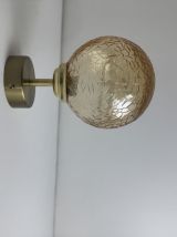 PAIRE D’ANCIENNES APPLIQUES EN VERRE AMBRÉ VINTAGE