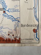 Carte scolaire vintage "Cotes Atlantique et méditterranée"