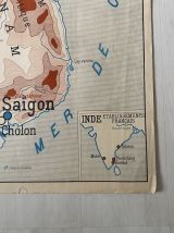 Carte scolaire vintage "Indochine et Madagascar"