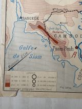 Carte scolaire vintage "Indochine et Madagascar"