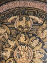 Tangka - Tibet, Nepal, encadrement Bois Exotique Fin XIXème