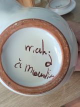 Pot à condiments en faïence signé par l atelier Mat.J 