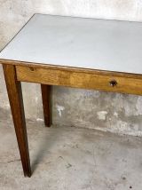 Bureau vintage 1950's bois massif et formica