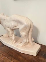 Sculpture Art Déco animalière Tigre - Émaux de La Louvière