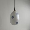 ANCIENNE GRANDE SUSPENSION OVOÏDE 1970 EN OPALINE VINTAGE