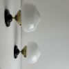 PAIRE D’ANCIENNES APPLIQUES EN OPALINE VINTAGE
