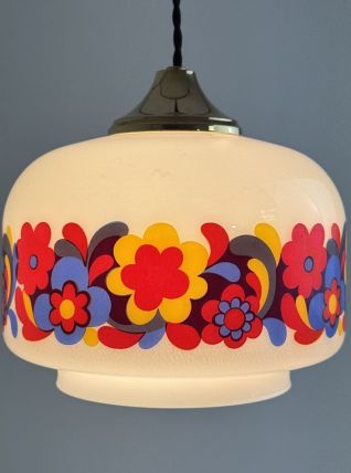 ANCIENNE SUSPENSION OPALINE 1970 VINTAGE