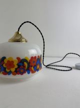 ANCIENNE SUSPENSION OPALINE 1970 VINTAGE