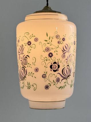 ANCIENNE GRANDE SUSPENSION EN OPALINE 1970 VINTAGE