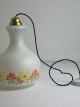 ANCIENNE GRANDE SUSPENSION OPALINE 1970 VINTAGE