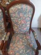 Fauteuils voltaire vintage en bois massif