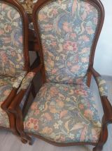Fauteuils voltaire vintage en bois massif