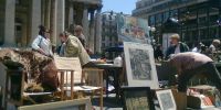 Brocante professionnelle de la place de la bourse à Paris 2ème