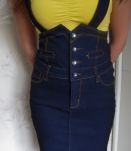 Jupe crayon en jean brut taille haute T38