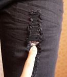 Jean skinny slim destroy sequin noir T38