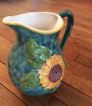 Pot "tournesol" en céramique vintage