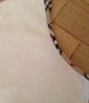 Top Burberry pas cher blanc lin liseré tartan