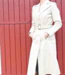 Manteau vintage cuir BLANCO -Madrid- 36/38