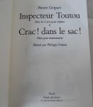 Livre Ecole des Loisirs "Inspecteur Toutou"
