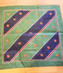 Foulard carré italien vert et bleu