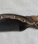 peigne en corne et nacre forme paon