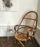 Fauteuil rotin vintage