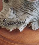 couple de colombes sur socle bois