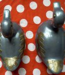 Canards anciens en étain et laiton - boite / vide poche